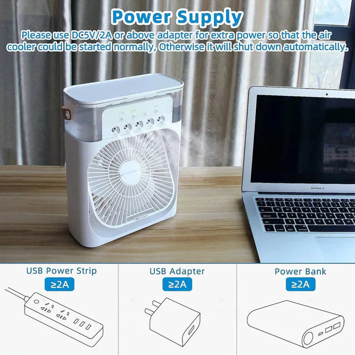 Portable Air Conditioner Fan (Mist & Cooling)