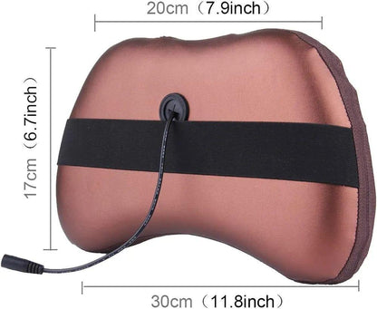 Portable Heated Massage Pillow for Car & Home Use